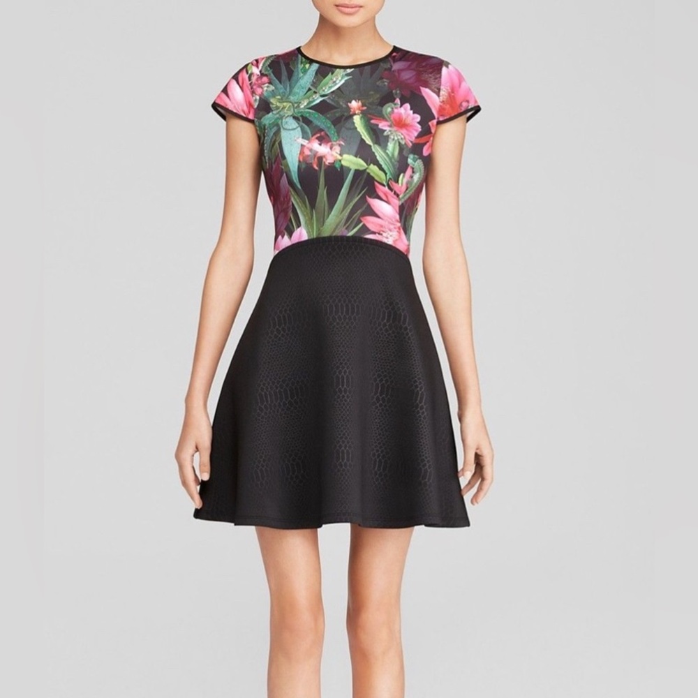 Ted Baker London Carllie Chameleon Print Skater Dress Ted Size 1 US4 Small